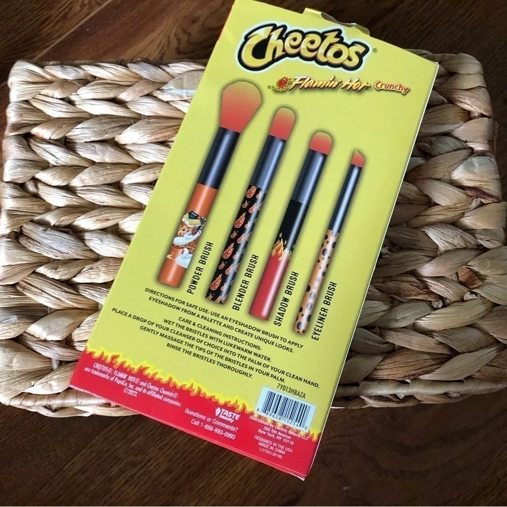 Taste Beauty x Cheetos Flamin Hot Crunchy Cosmetic Brush Set